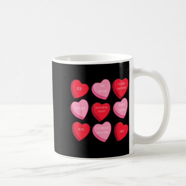 Caneca De Café Occupational Therapy Heart Candy Valentine Day Ot  (Direita)