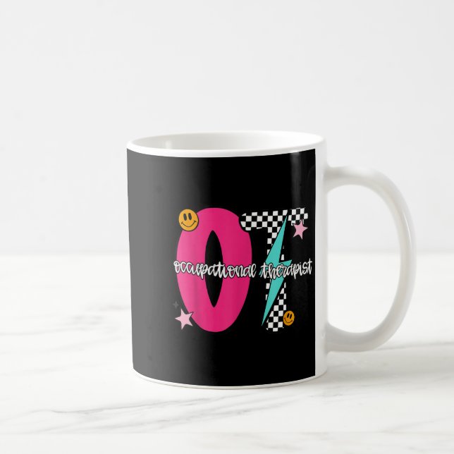 Caneca De Café Occupational Therast Retro Checkered Ot Graduation (Direita)