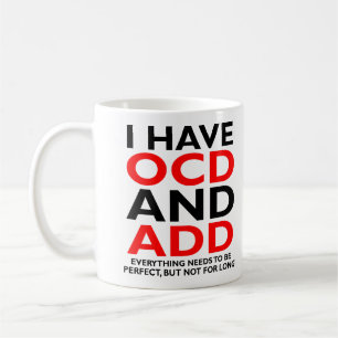 Caneca De Café OCD e ADD Engraçado