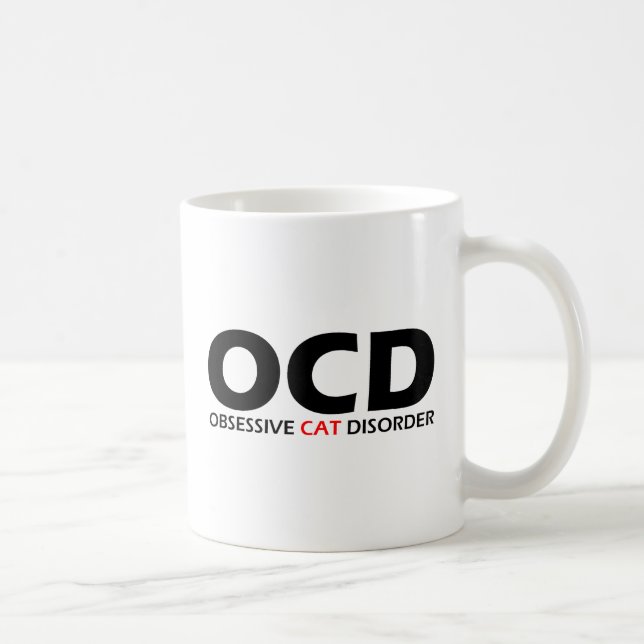 Caneca De Café OCD - Perturbação Obsessiva dos Gatos (Direita)