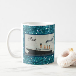 Caneca De Café Ocean Blue Glitter - Garota Personalizada Titanic