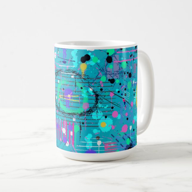 Caneca De Café Ocean Bubbles: Maximalist Art (Frente Esquerda)