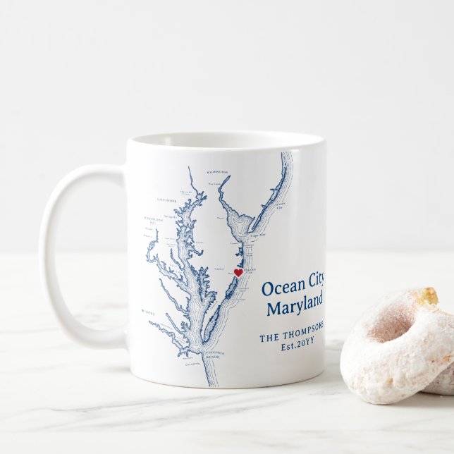Caneca De Café Ocean City Maryland Gift (Com Donut)