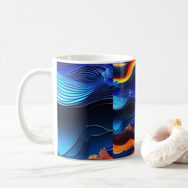 Caneca De Café Ocean Lava "Aquaflame" (Com Donut)