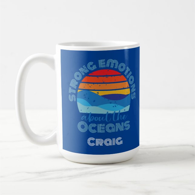 Caneca De Café Ocean Lover Vintage Sunset Personalizado (Esquerda)