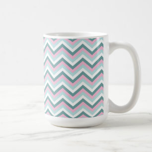 Caneca De Café Ocean Mist Chevron Patterno