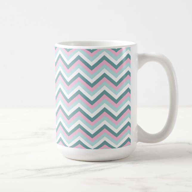 Caneca De Café Ocean Mist Chevron Patterno (Direita)