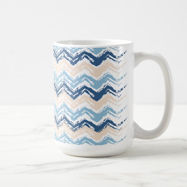 Caneca De Café Ocean Waves Chevron (Direita)