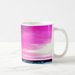 Caneca De Café Oceano e pôr do sol coloridos e pacíficos