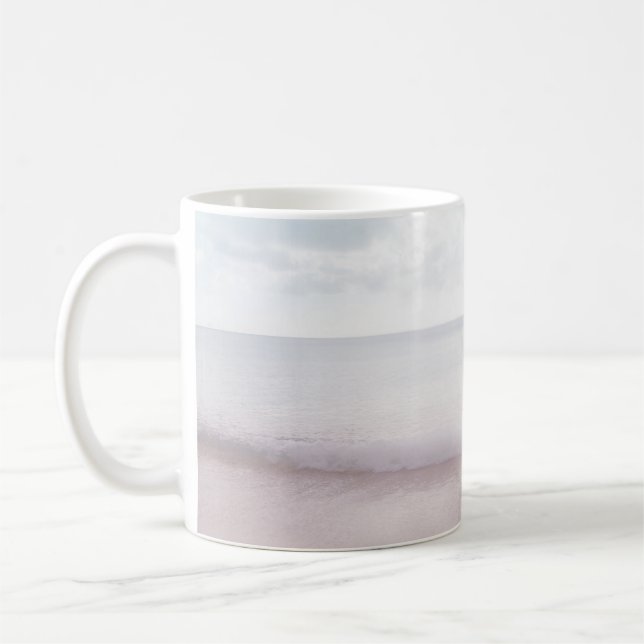 Caneca De Café Oceano Pastel Suave Ondas 4 #ocean#Arte (Esquerda)
