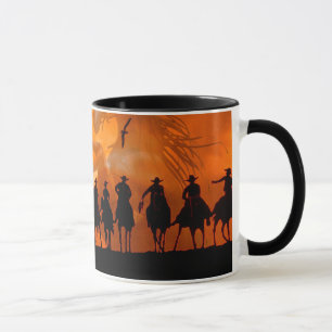 Caneca de café ocidental do rancho do cavalo do