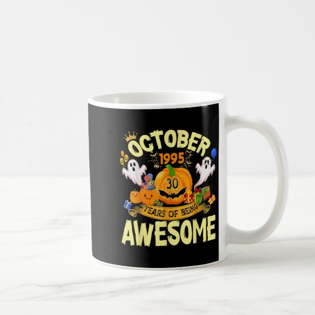 Caneca De Café October 1995 30 Years Of Being Awesome Funny Hallo (Direita)