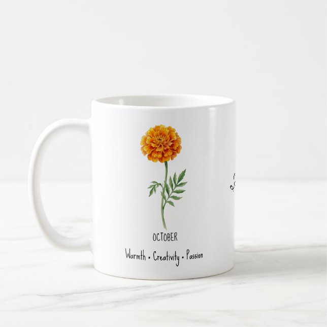 Caneca De Café October Birth Flower Mug – Marigold (Esquerda)