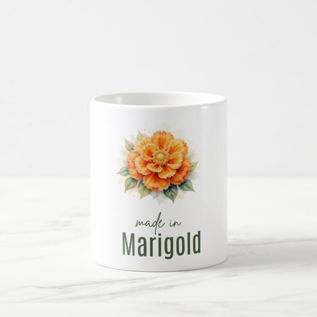 Caneca De Café October Marigold  Flower Mug | Coffee Cup (Centro)