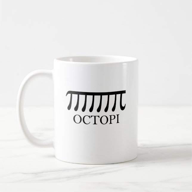 Caneca De Café Octopi - Engraçado Pi Octopus Math (Esquerda)