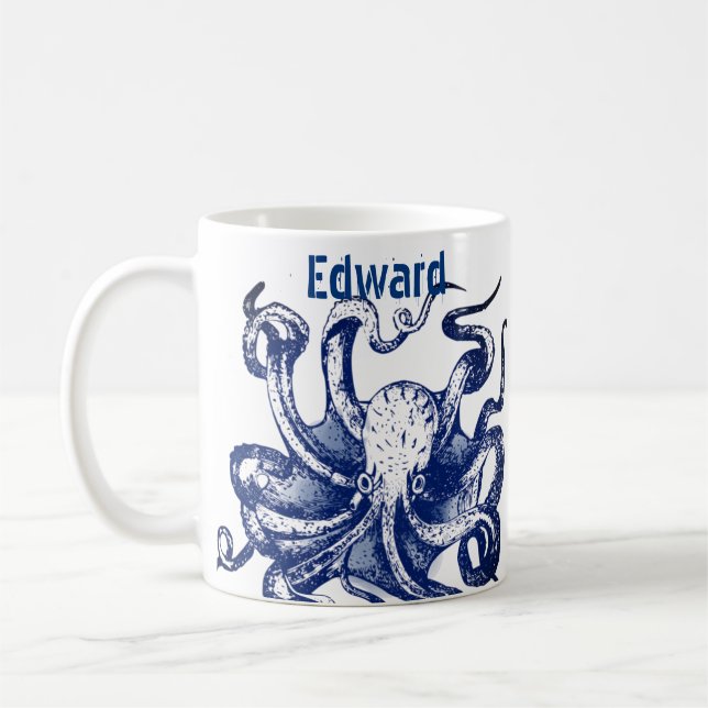 Caneca De Café Octopus azul (Esquerda)
