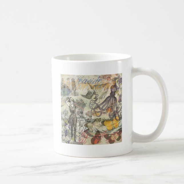 Caneca De Café Octopus Beach Antique Coastal Steampunk (Direita)