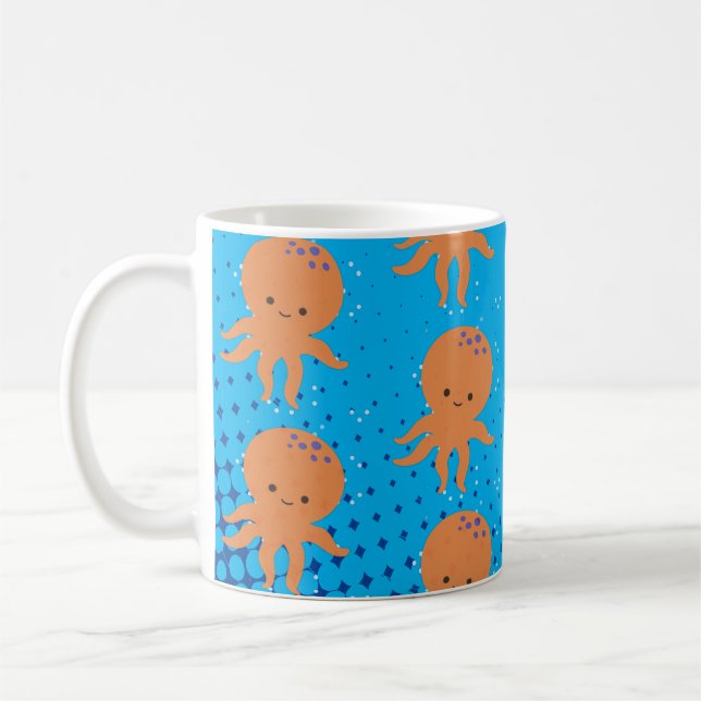 Caneca De Café Octopus Blue Ocean (Esquerda)
