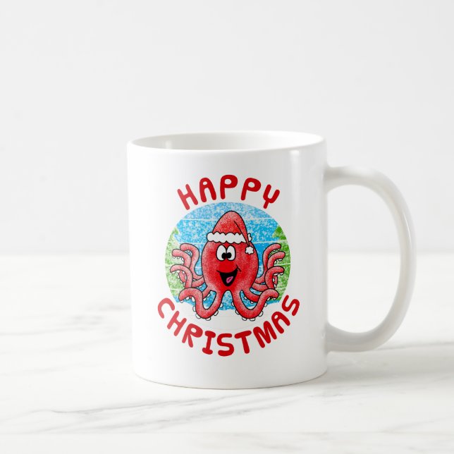 Caneca De Café Octopus Christmas Animais Selvagens (Direita)