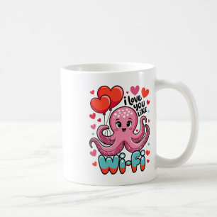 Caneca De Café Octopus Com Bylloons Cardíacos Eu Amo Você Como Wi