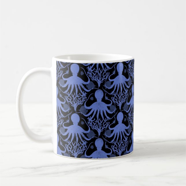 Caneca De Café Octopus (dark background) (Esquerda)