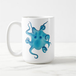 Caneca De Café Octopus Electric Ocean Blue Kraken Majestic Sea 