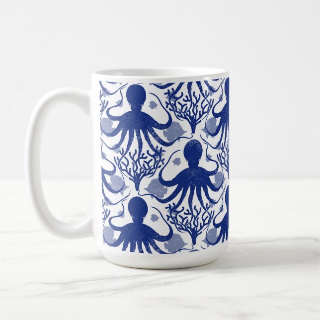 Caneca De Café Octopus (fundo leve) (Esquerda)
