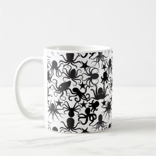 Caneca De Café Octopus Pattern.w Sem BG