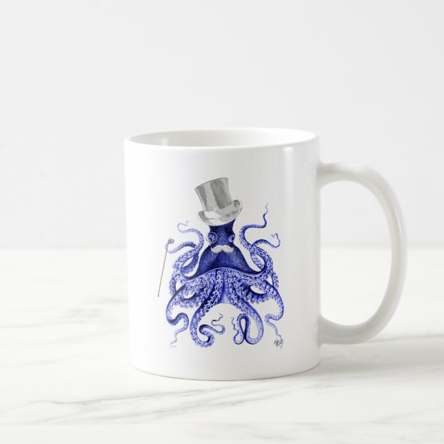 Caneca De Café Octopus Sobre Cidade (Direita)