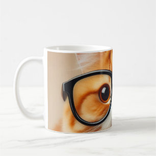 Caneca De Café Óculos de gato engraçados