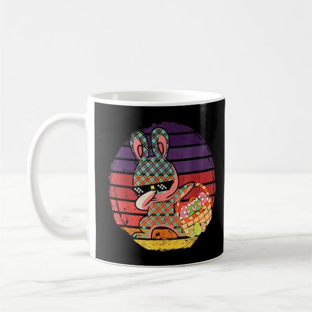 Caneca De Café Óculos De Páscoa De Coelho Dabbing, Gi (Esquerda)