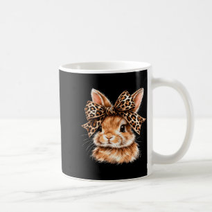 Caneca De Café óculos de rosto de coelho engraçado bandana leopar