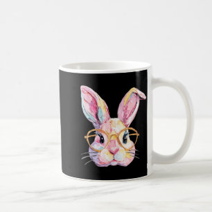 Caneca De Café Óculos de rosto de coelho engraçado ovos coelho fe