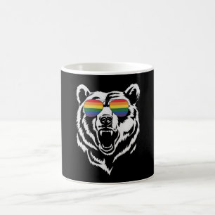 Caneca De Café Óculos de sol arco-íris LGBTQ Bear Gay Bandeira do