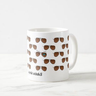 Caneca De Café Óculos de sol Aviator winkS icônicos e elegantes P