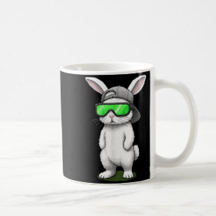 Caneca De Café Óculos de sol Bunny capuz coelho legal pixel dia d