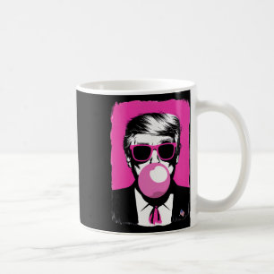 Caneca De Café Óculos de sol chicletes rosa engraçados do Trump