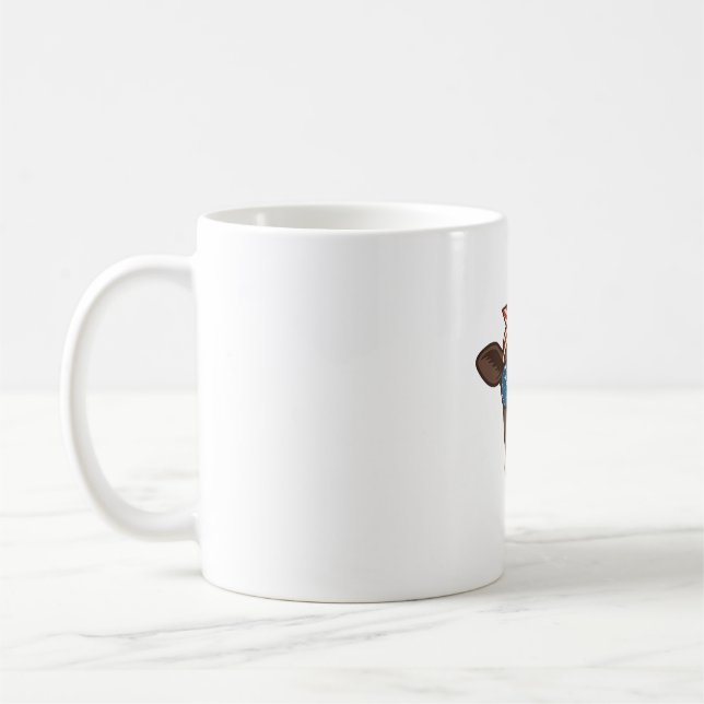 Caneca De Café Óculos de sol com cabeça de vaca patriótica design (Esquerda)
