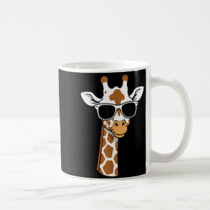 Caneca De Café Óculos de sol com rosto de girafa, girafa engraçad