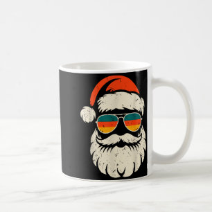 Caneca De Café Óculos de Sol com Rosto de Papai Noel Retrô Natal 