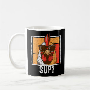 Caneca De Café Óculos de Sol de Frango Fazenda de Animais Engraça