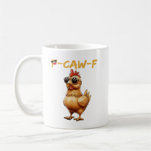 Caneca De Café Óculos de sol de galinha engraçados e legais para