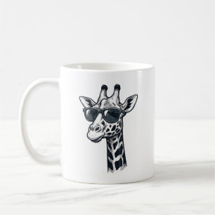 Caneca De Café Óculos de sol de girafa legais Camiseta com gravaç