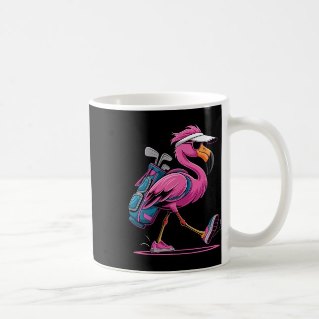 Caneca De Café Óculos de Sol de Golfe Ping Flamingo Mulher Senhor (Direita)