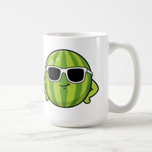 Caneca De Café Óculos de Sol de Melancia Desenho Animado