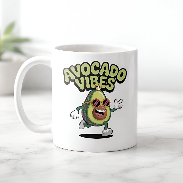 Caneca De Café Óculos de Sol Divertidos Abacate (Criador carregado)