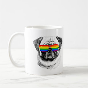 Caneca De Café Óculos de sol do orgulho do Pug