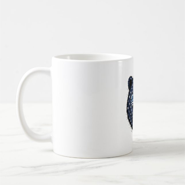 Caneca De Café Óculos de Sol do Urso Patriota Camisa Vector Vinta (Esquerda)