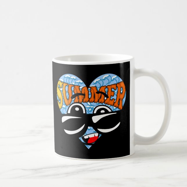 Caneca De Café Óculos de Sol Modernos de Praia (Direita)