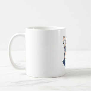 Caneca De Café Óculos de Sol Patrióticos de Corgi Arte Vetorial V